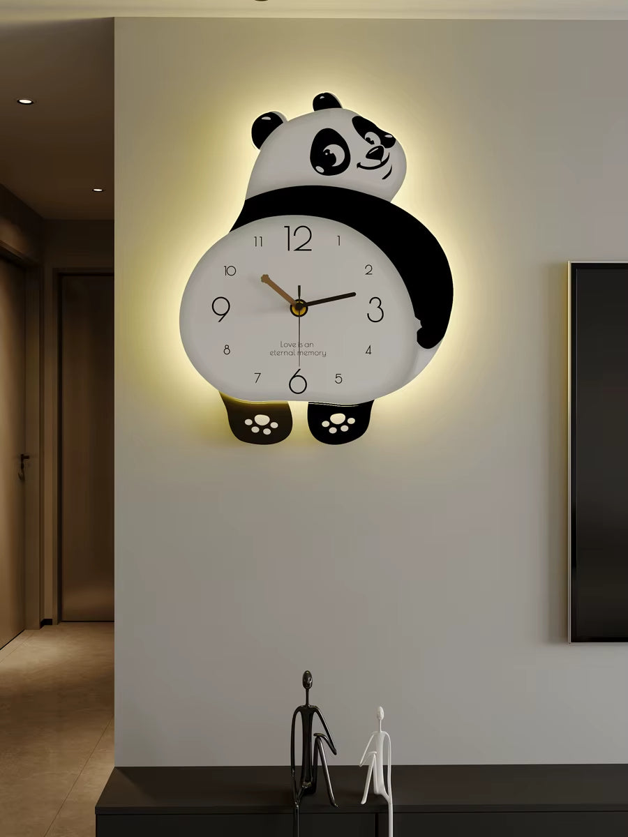 Panda Wall Clock Living Room Atmosphere -Modern Living Room Watch New Clock Dining Room