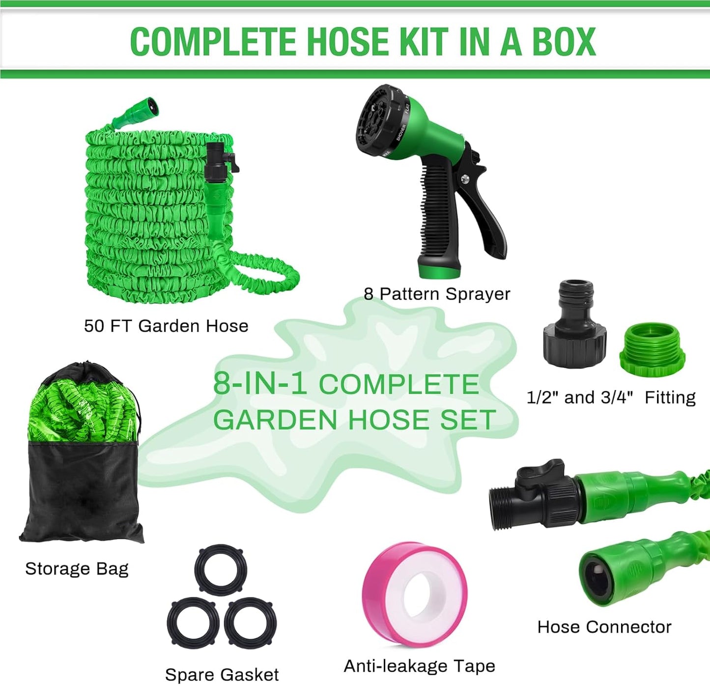 Magic Hose Pipe 50 Feet Expandable Pipe (BRANDED)