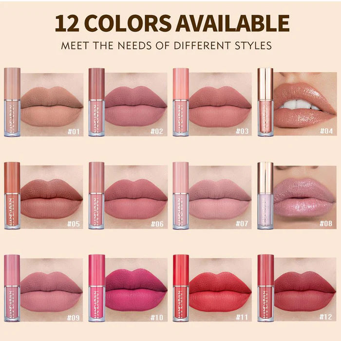 12 in 1 HANDAIYAN Lip Gloss Long-Lasting Set