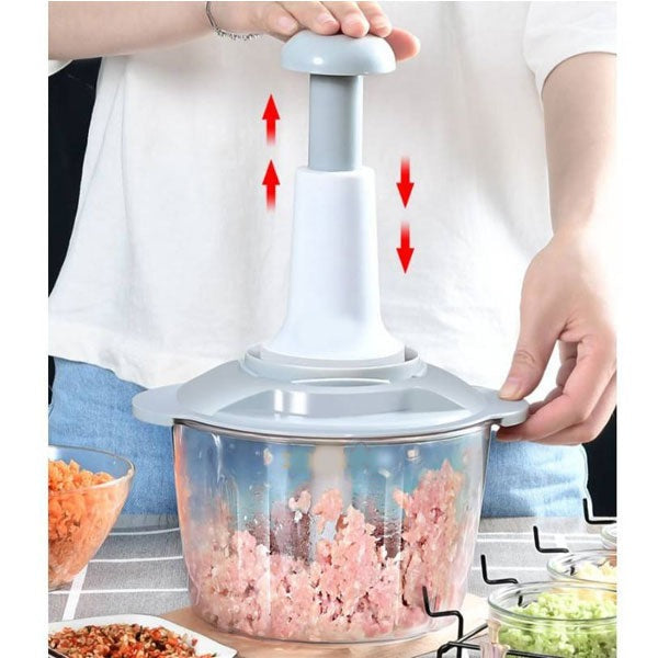 UNBREAKABLE HAND PUSH CHOPPER - VEGETABLE & MEAT CHOPPER