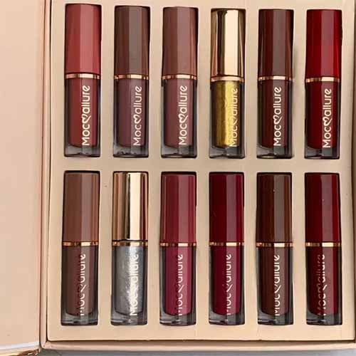 12 in 1 MocMallure Lip Gloss Long-Lasting Set