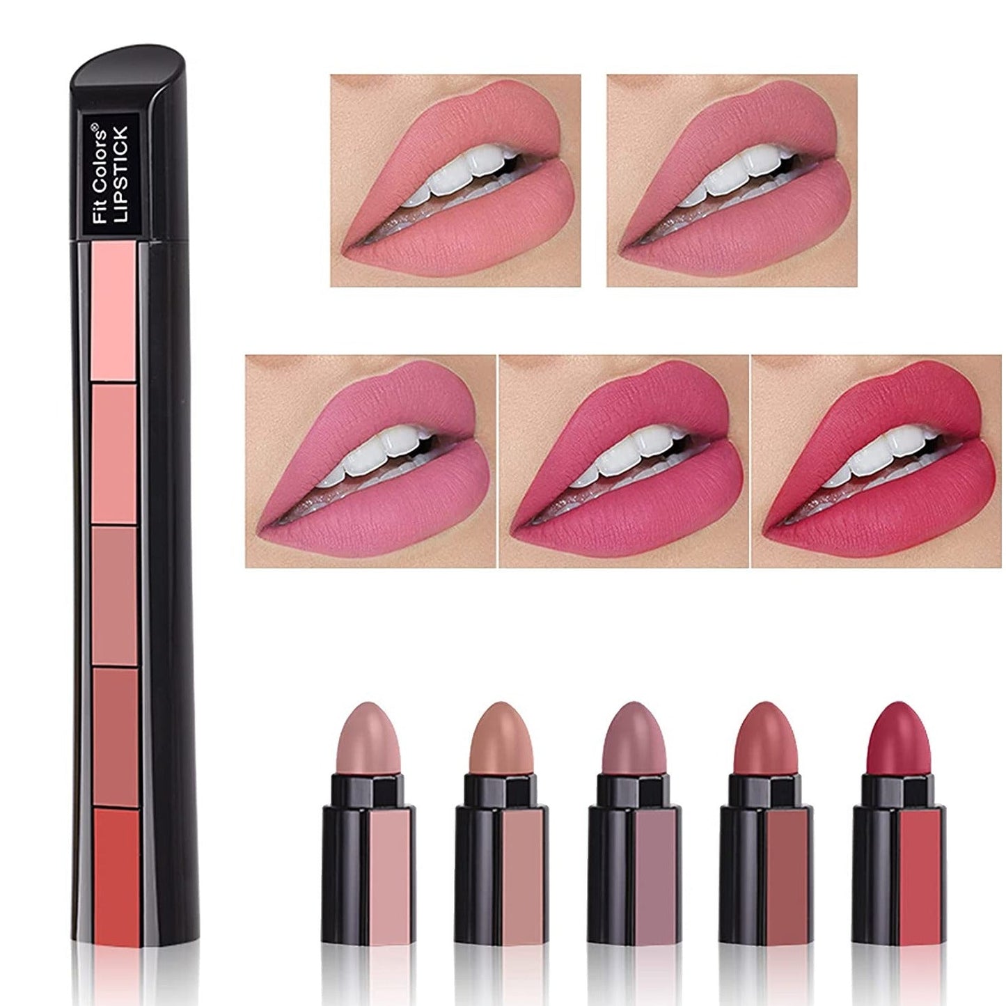 5 in 1 Matte Finish POP-UP Pen Lipstick - BUY 1 GET 1 DIFFERENT SHADE FREE