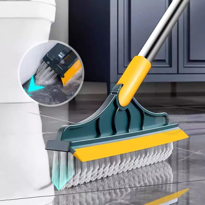 2 In 1 Floor Scrub Brush-Long Handle Removable Wiper Magic Broom Brush