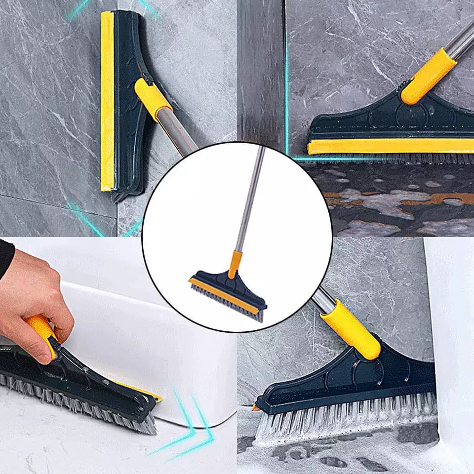 2 In 1 Floor Scrub Brush-Long Handle Removable Wiper Magic Broom Brush