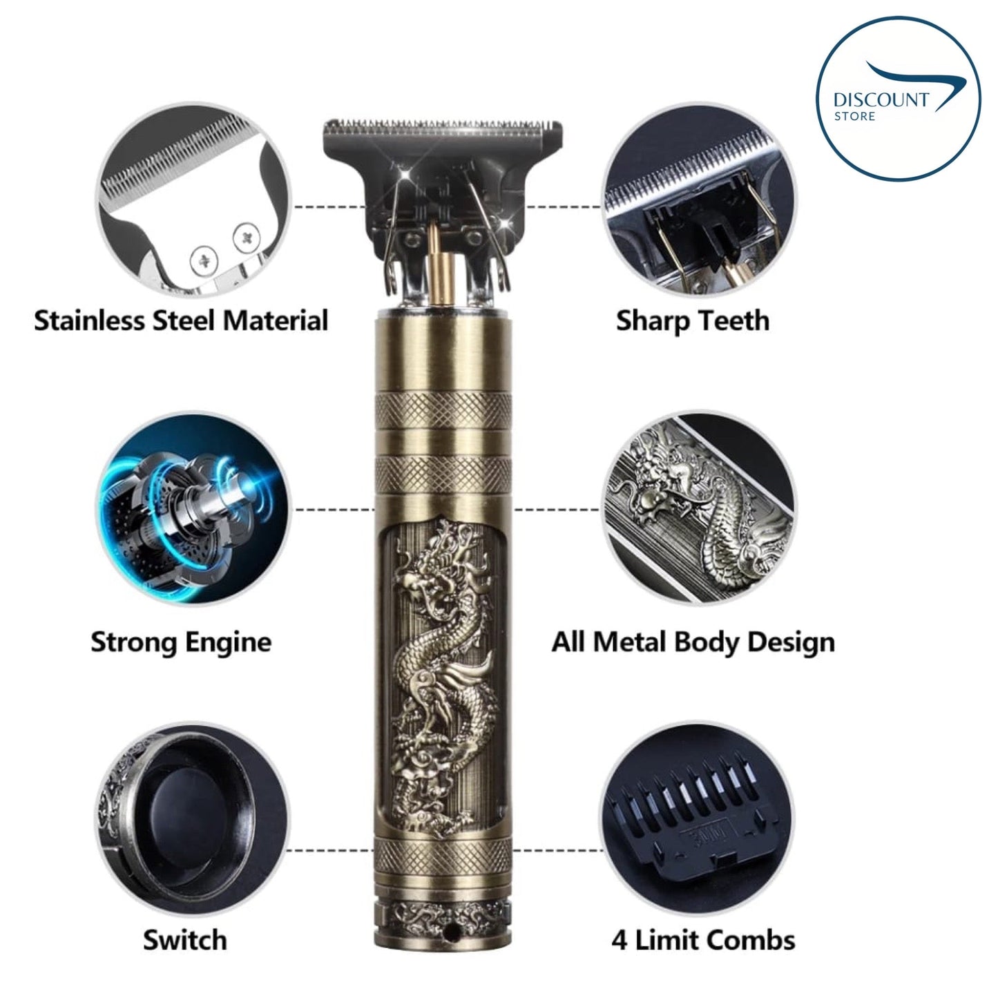 Portable Metal Cordless T9 Hair Trimmer Machine