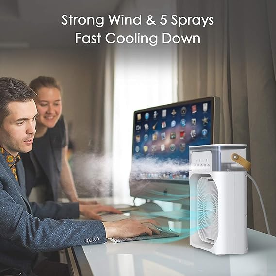 Portable Air Cooling Mist Rechargeable Fan