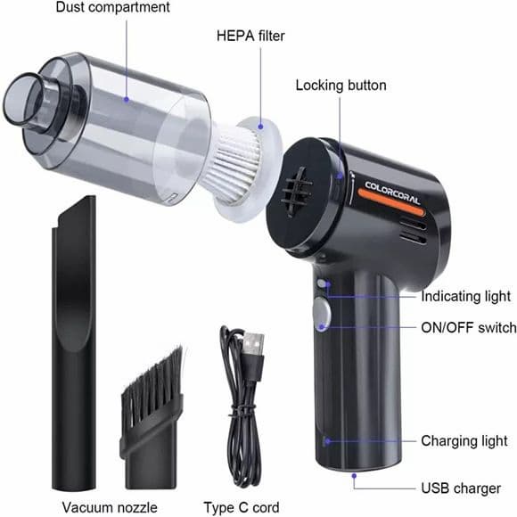 Rechargeable Wireless Car Vacume Cleaner
