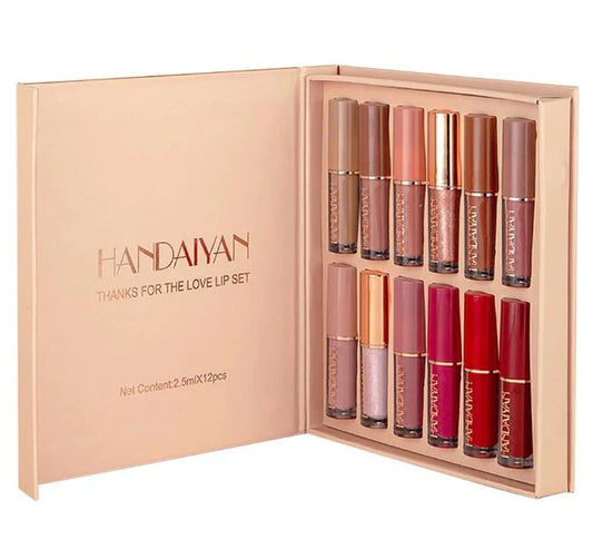 12 in 1 HANDAIYAN Lip Gloss Long-Lasting Set