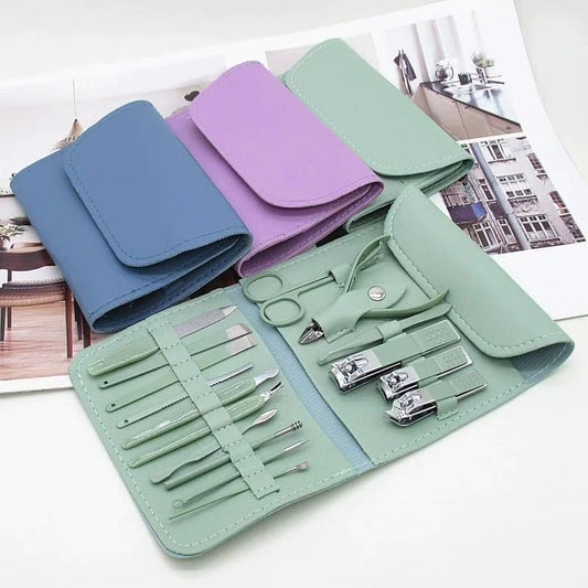 16 PCS Stainless Steel Nail Clipper Manicure Pedicure Set