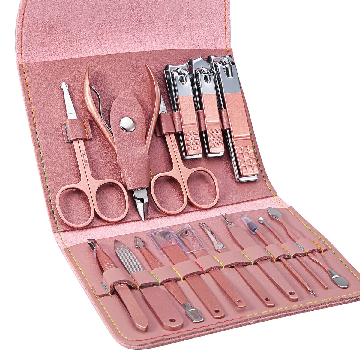 16 PCS Stainless Steel Nail Clipper Manicure Pedicure Set