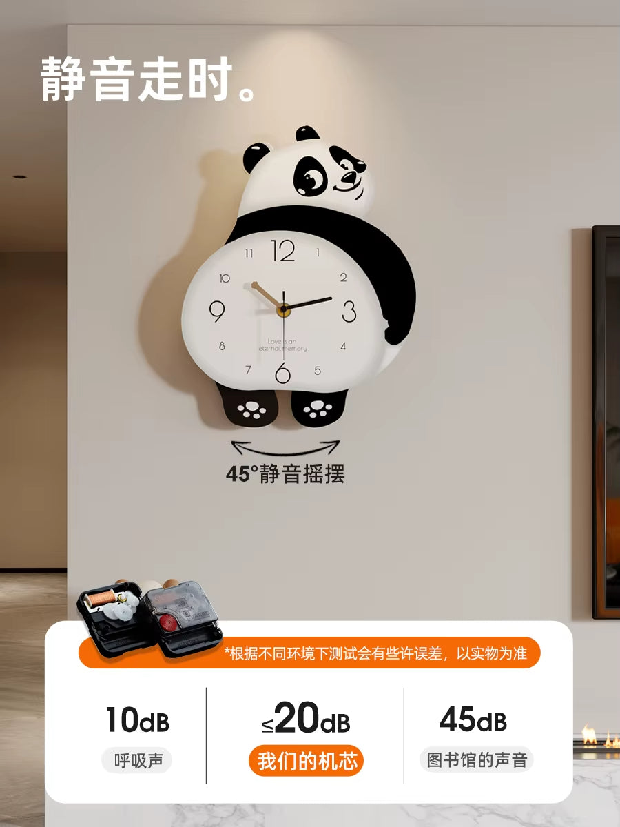 Panda Wall Clock Living Room Atmosphere -Modern Living Room Watch New Clock Dining Room