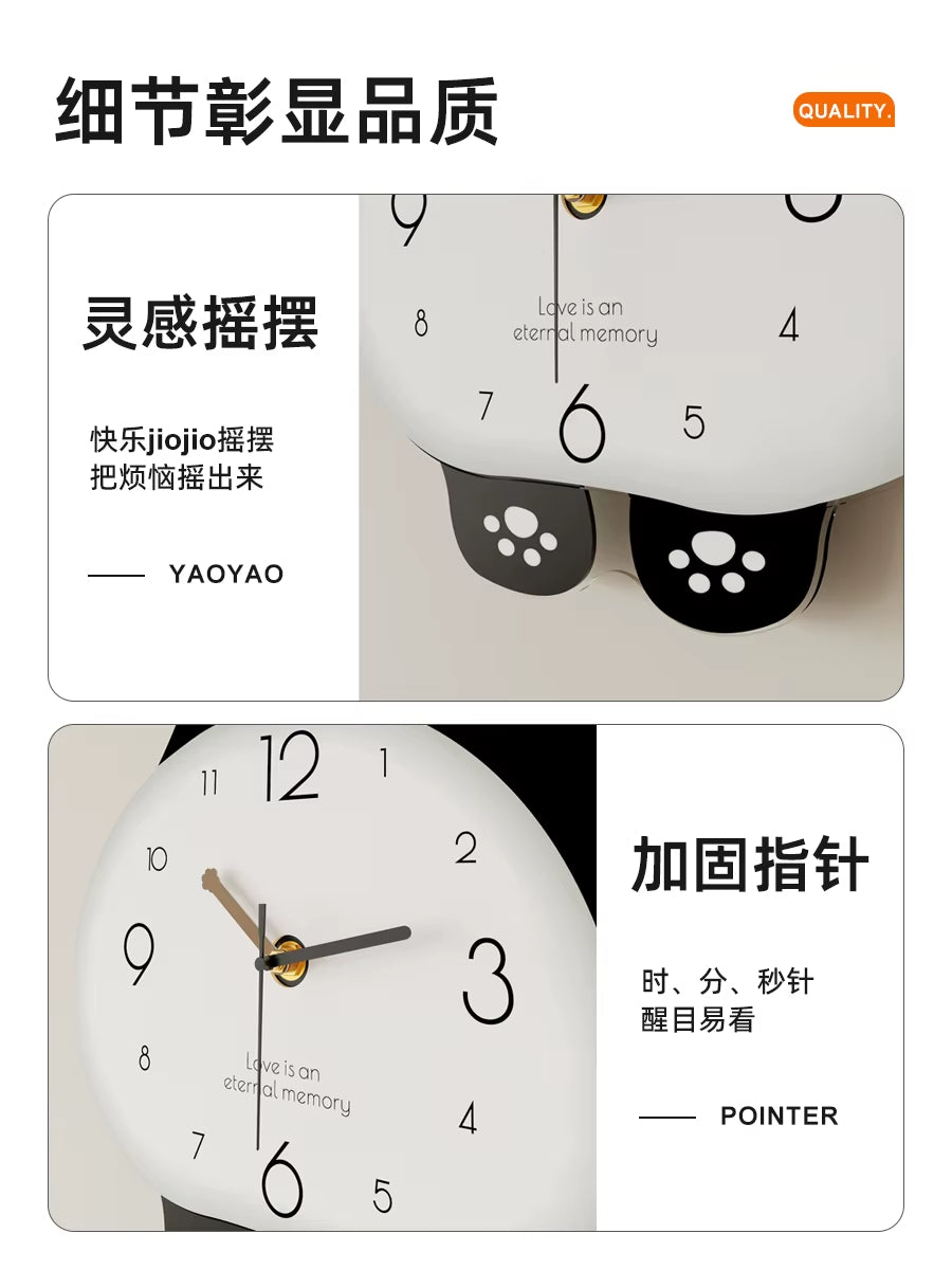 Panda Wall Clock Living Room Atmosphere -Modern Living Room Watch New Clock Dining Room