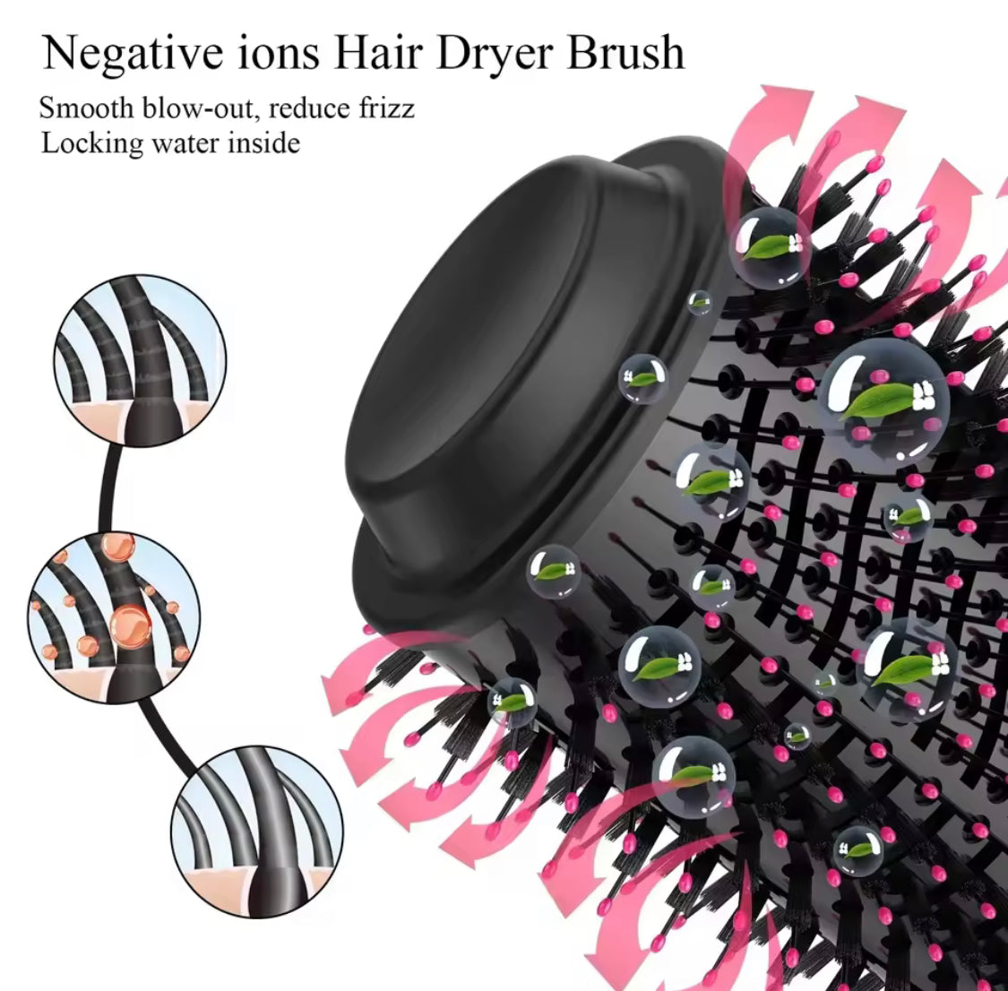 5 in 1 Multifunctional Brush Curler, Blow Dyer Brush,Heating Comb And Hair Straightening