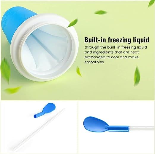 Double Layer Squeeze Slushy Maker Cup, Homemade Milk Shake Ice Cream Maker