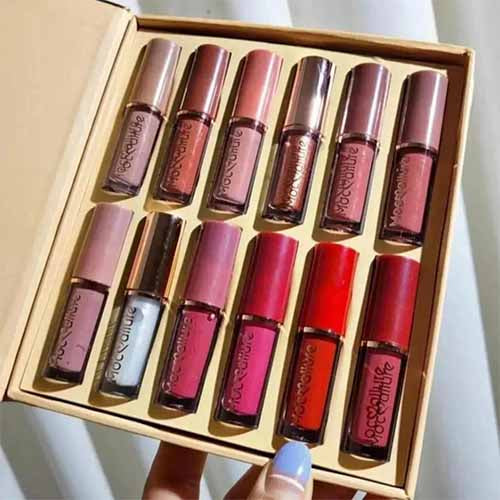 12 in 1 MocMallure Lip Gloss Long-Lasting Set