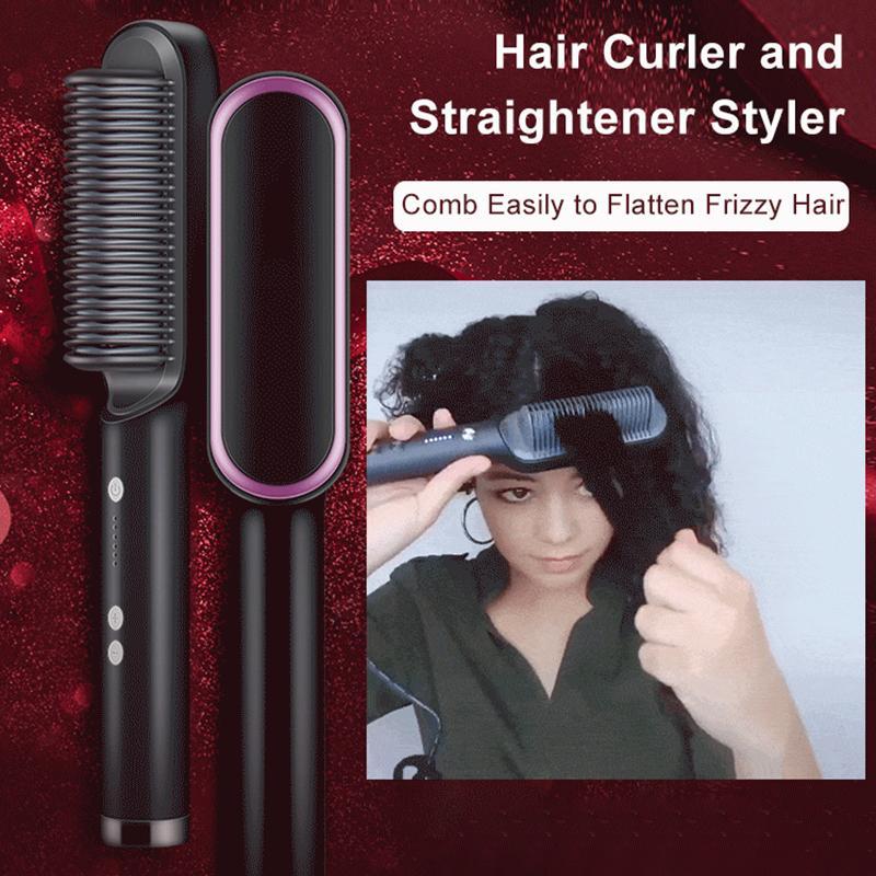 Portbale 2-in-1 Professional Hair Straightener Comb
