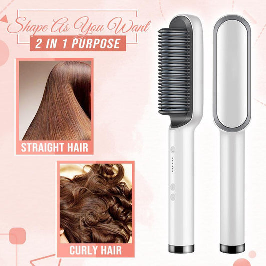 Portbale 2-in-1 Professional Hair Straightener Comb