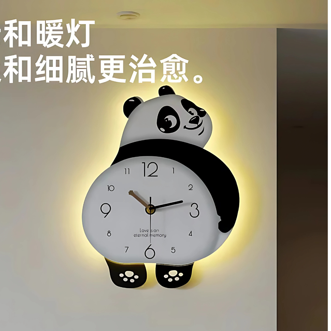 Panda Wall Clock Living Room Atmosphere -Modern Living Room Watch New Clock Dining Room