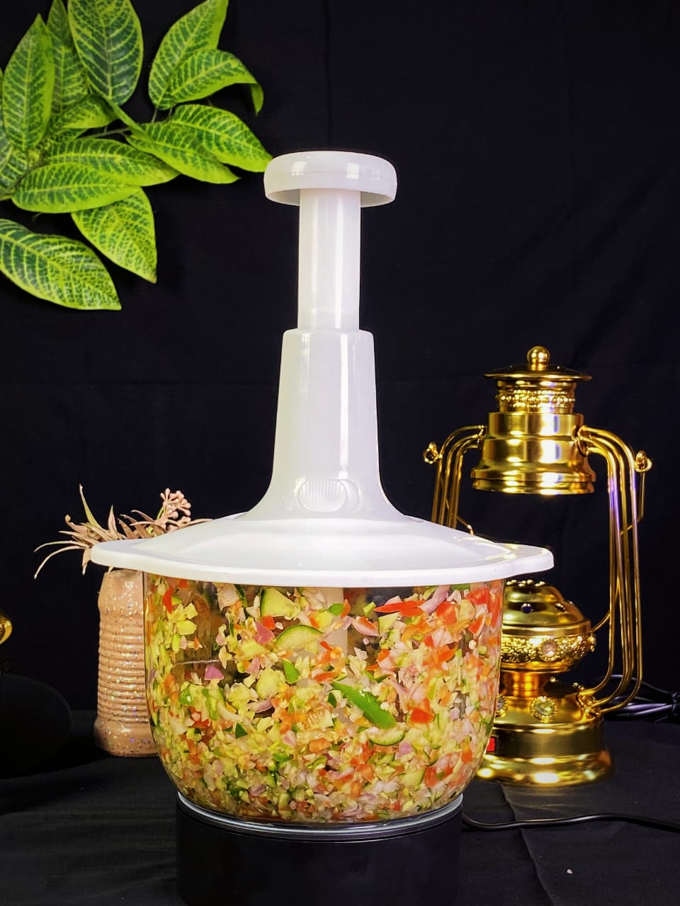 UNBREAKABLE HAND PUSH CHOPPER - VEGETABLE & MEAT CHOPPER