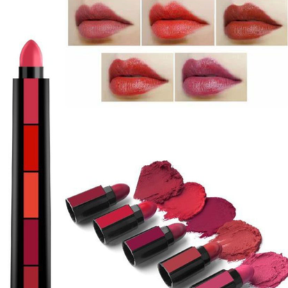 5 in 1 Matte Finish POP-UP Pen Lipstick - BUY 1 GET 1 DIFFERENT SHADE FREE