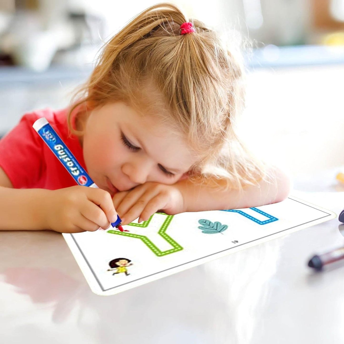 Level 4 Reusable Magic Practice Copybook for Kids with Drawing Pens and Eraser-Kids Brain Development Training Book