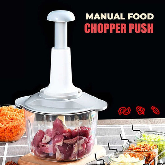 UNBREAKABLE HAND PUSH CHOPPER - VEGETABLE & MEAT CHOPPER