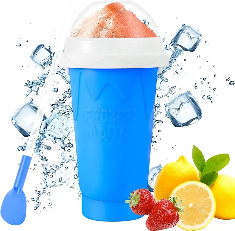 Double Layer Squeeze Slushy Maker Cup, Homemade Milk Shake Ice Cream Maker