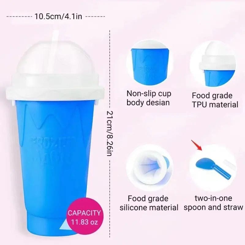 Double Layer Squeeze Slushy Maker Cup, Homemade Milk Shake Ice Cream Maker
