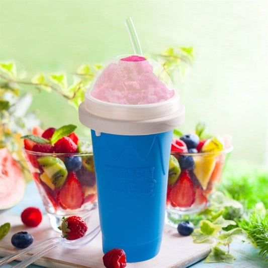 Double Layer Squeeze Slushy Maker Cup, Homemade Milk Shake Ice Cream Maker