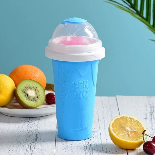 Double Layer Squeeze Slushy Maker Cup, Homemade Milk Shake Ice Cream Maker